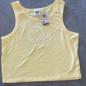 Smiley World Yellow Cropped Top